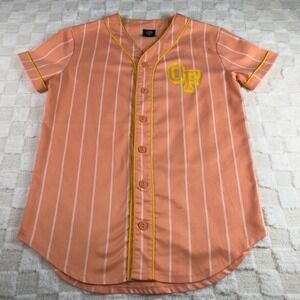 Odd Future Striped Baseball Jersey Shirt Peach Yellow Trim Mens Medium‎